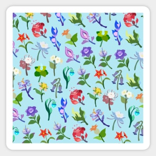 Genshin Impact Flowers Print (Blue) Sticker